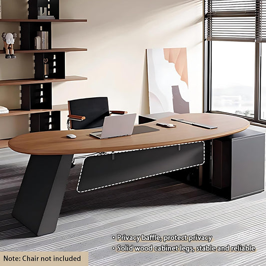 Spacious L Shaped Executive Desk With Side Storage System