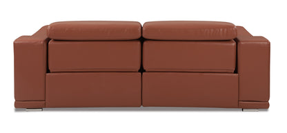 Camel Italian Leather Power Reclining Sofa – Genuine Top-Grain 3-Seater with USB Ports & Hardwood Frame