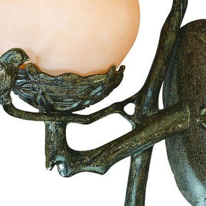 Vintage Black and Gold Bird Detail Lantern Wall Light-4