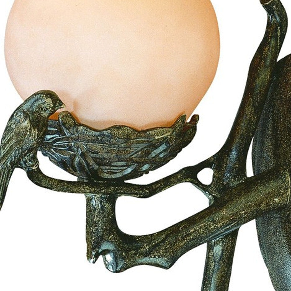 Vintage Black and Gold Bird Detail Lantern Wall Light-5