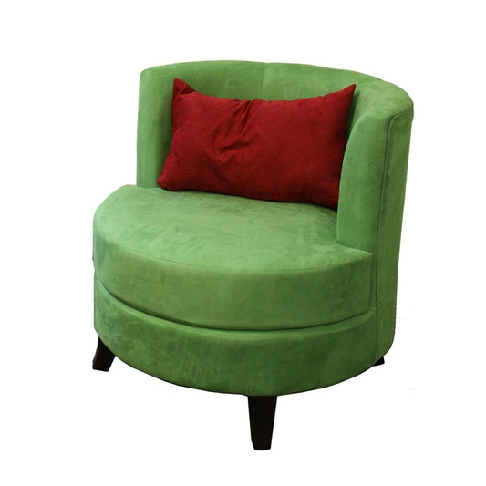 32" Green and Black Microfiber Side Chair And Toss Pillow-0