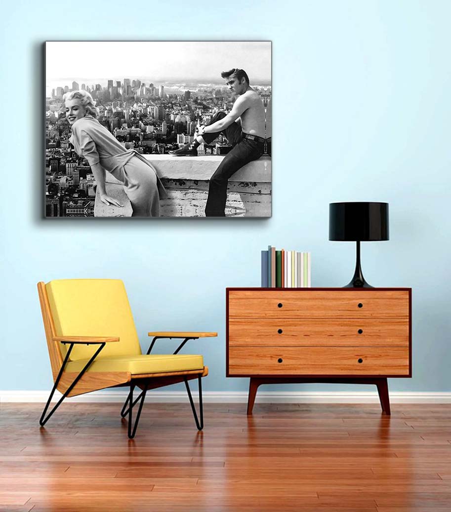 Marilyn and Elvis Wall Art Canvas – Hollywood Glamour Décor