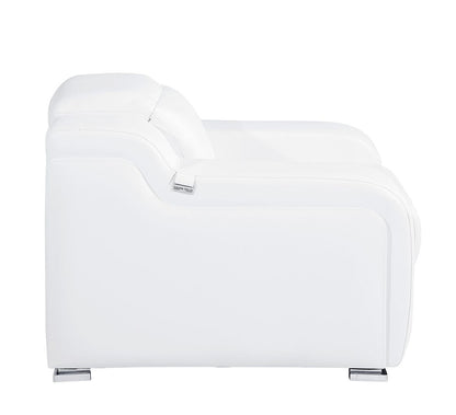 41" White Italian Leather Wall Hugger Recliner With USB-5