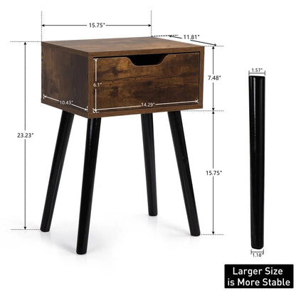 Modern Farmhouse Nightstand Set – Mid-Century End Tables