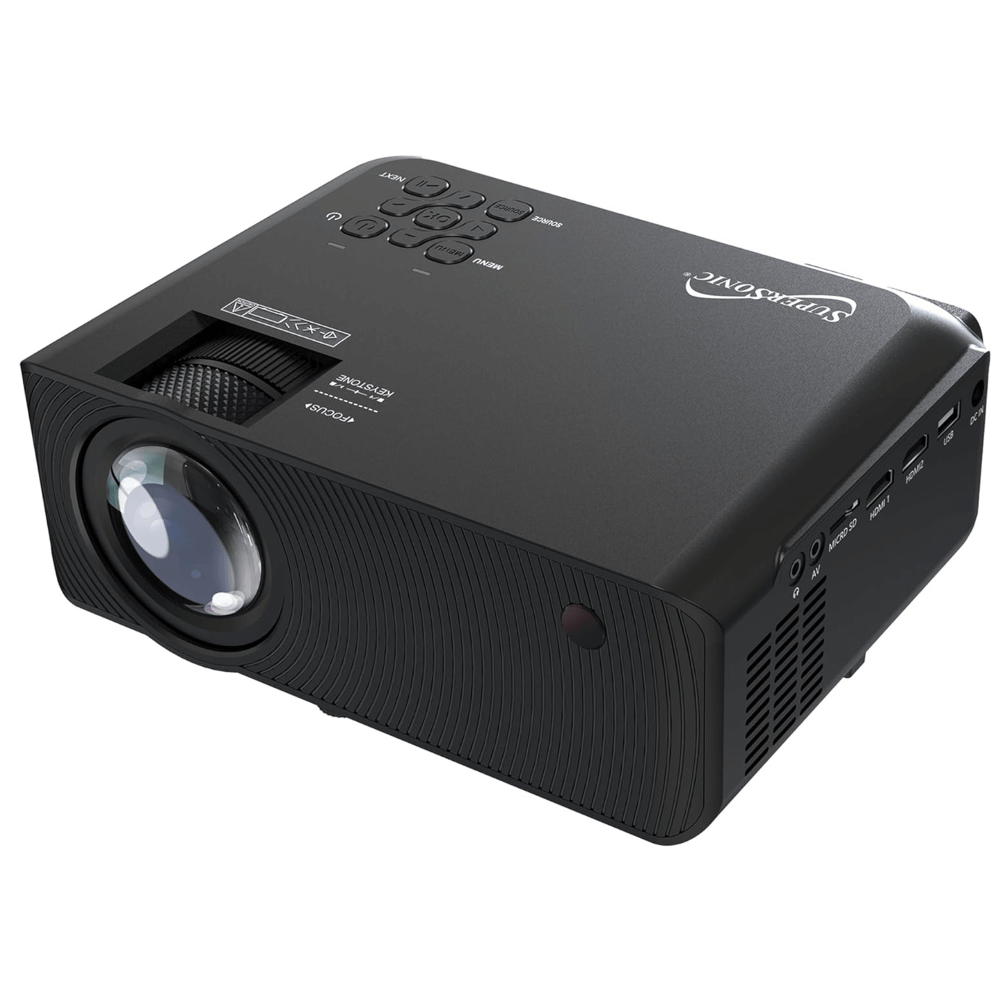 HD 1280x720 Bluetooth Home Theater Projector – 7000 Lumens Portable Mini Projector with HDMI, Wireless Audio & 230" Screen
