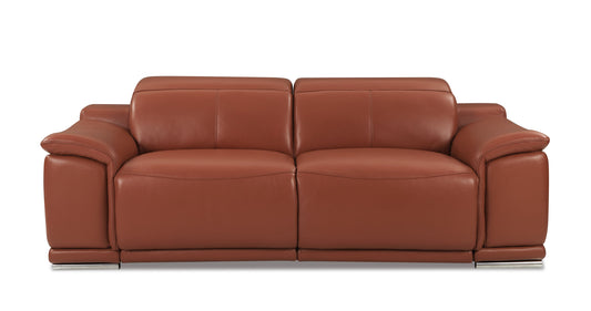 Camel Italian Leather Power Reclining Sofa – Genuine Top-Grain 3-Seater with USB Ports & Hardwood Frame